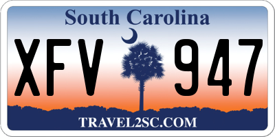 SC license plate XFV947