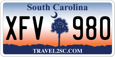 SC license plate XFV980