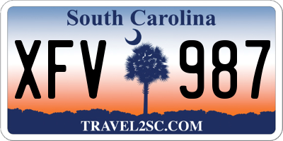 SC license plate XFV987