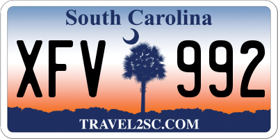SC license plate XFV992