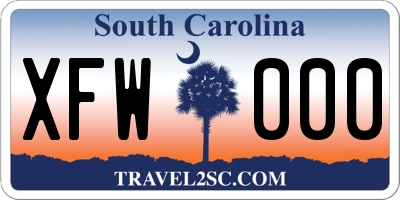SC license plate XFW000