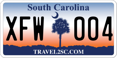 SC license plate XFW004