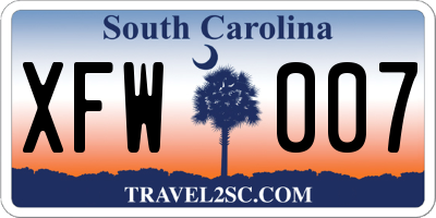 SC license plate XFW007