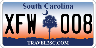 SC license plate XFW008