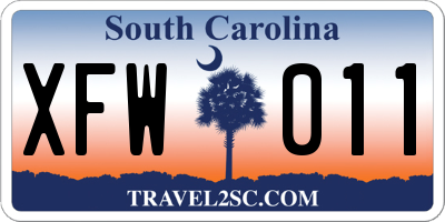 SC license plate XFW011