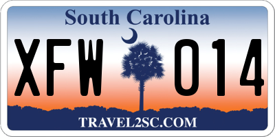 SC license plate XFW014
