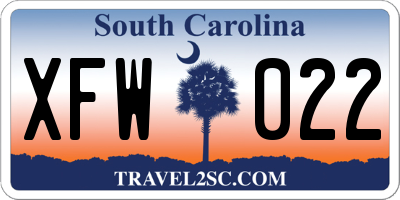 SC license plate XFW022
