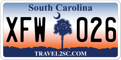 SC license plate XFW026