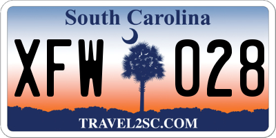 SC license plate XFW028
