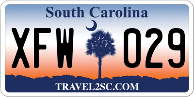 SC license plate XFW029