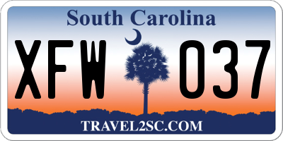 SC license plate XFW037