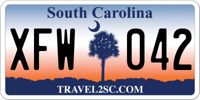 SC license plate XFW042