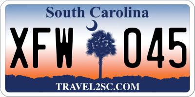 SC license plate XFW045