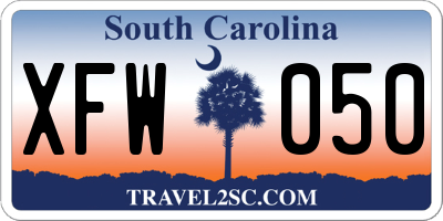 SC license plate XFW050
