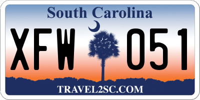 SC license plate XFW051