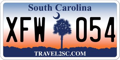 SC license plate XFW054