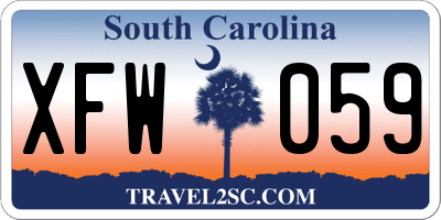 SC license plate XFW059