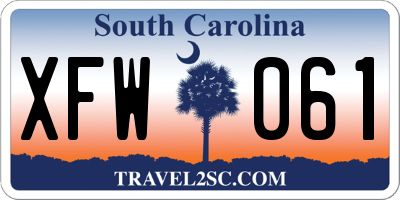 SC license plate XFW061