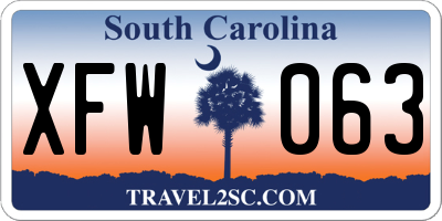 SC license plate XFW063