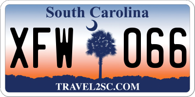 SC license plate XFW066