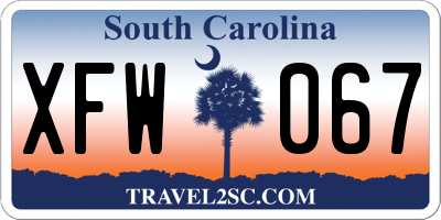 SC license plate XFW067