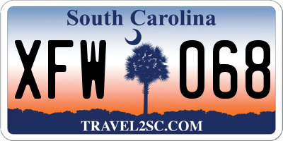 SC license plate XFW068