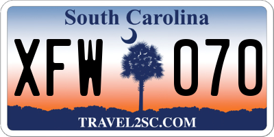 SC license plate XFW070