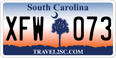 SC license plate XFW073