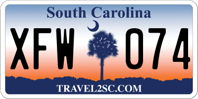 SC license plate XFW074