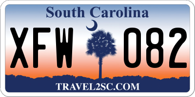 SC license plate XFW082