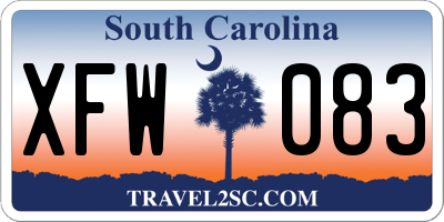 SC license plate XFW083