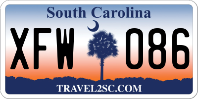 SC license plate XFW086