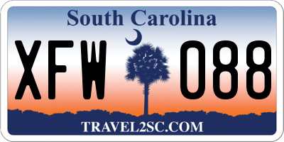 SC license plate XFW088