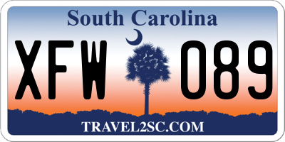 SC license plate XFW089