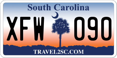 SC license plate XFW090