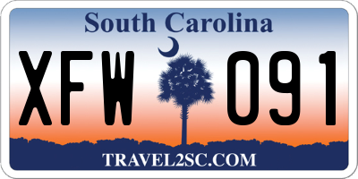 SC license plate XFW091