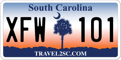 SC license plate XFW101