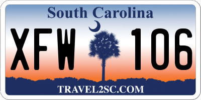 SC license plate XFW106