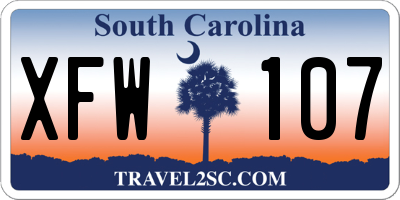 SC license plate XFW107