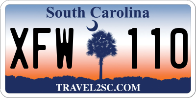 SC license plate XFW110