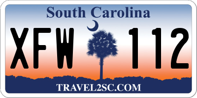 SC license plate XFW112