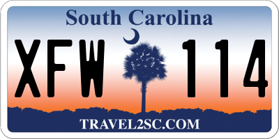 SC license plate XFW114