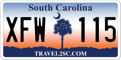 SC license plate XFW115