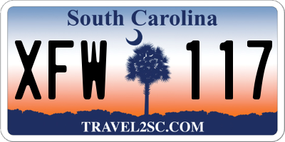 SC license plate XFW117