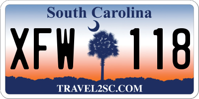 SC license plate XFW118