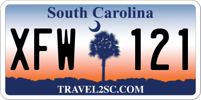SC license plate XFW121