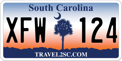 SC license plate XFW124