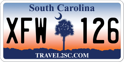 SC license plate XFW126