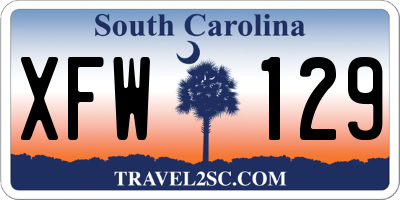 SC license plate XFW129