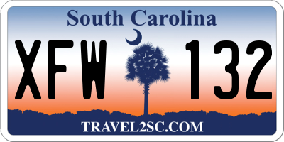 SC license plate XFW132